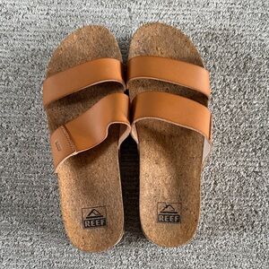 Reef Brown Cork Slide Sandals